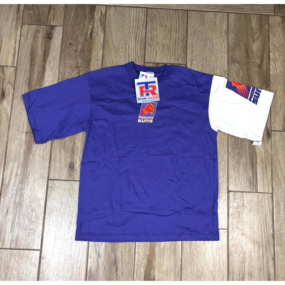 Vintage Phoenix Suns‎ Team Rated NBA T Shirt NWT Youth L 14-16 Purple 90s Logo